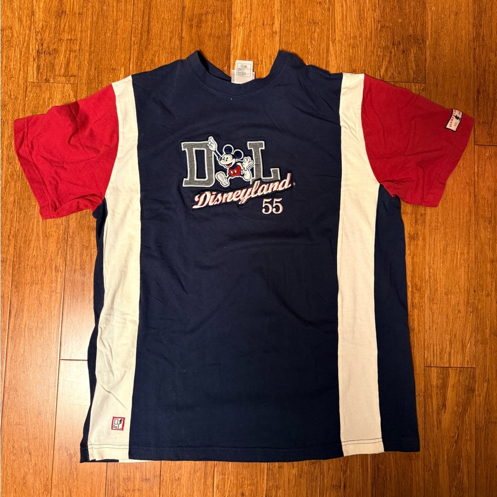 Blue and Red Short Sleeve Color-Block Tee